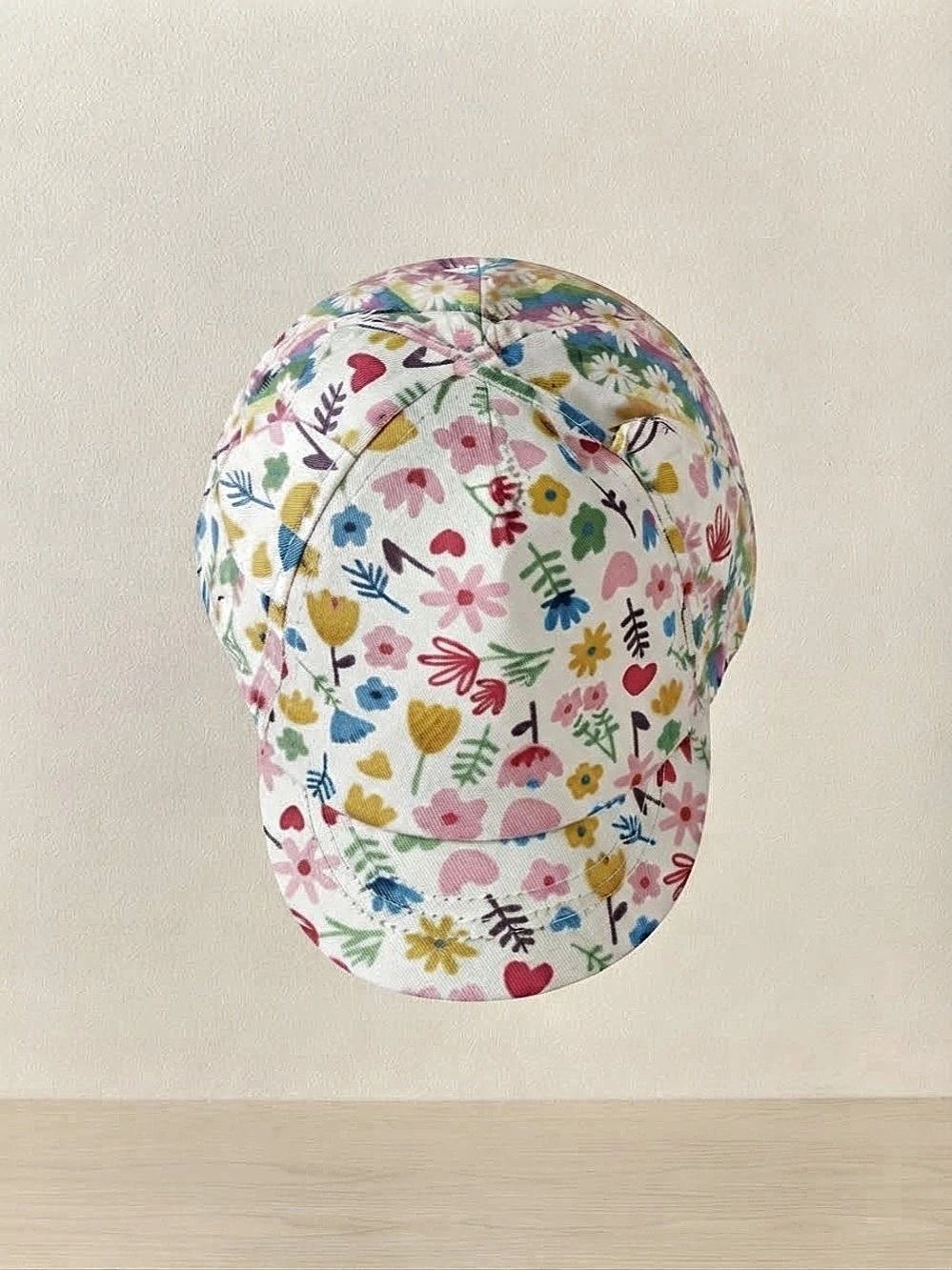 BukiKids Floral Sun Hat Pink & White Girls 12-18 Months Like New